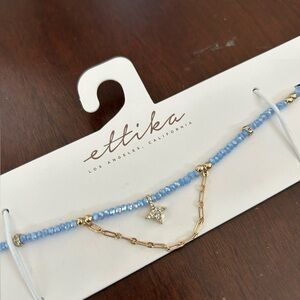 NWT Ettika REVOLVE Blue Beaded Star Crystal Choker Necklace